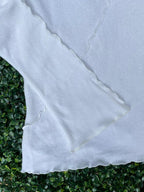 H&M Cream Ribbed Asymmetric Panel Knit Top