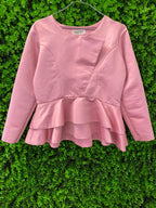 Blush Pink Satin Peplum Top