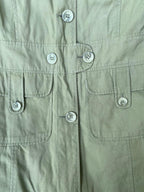 Khaki Utility Button-Front Coat / Long Jacket