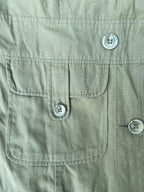Khaki Utility Button-Front Coat / Long Jacket