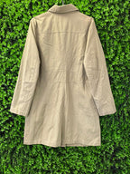Khaki Utility Button-Front Coat / Long Jacket