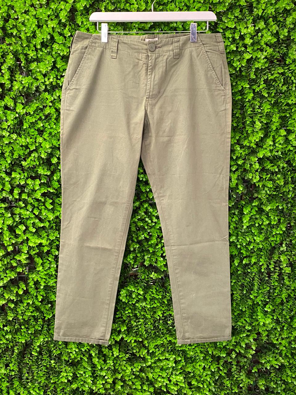 Cotton Poetry Khaki Slim-Leg Pants