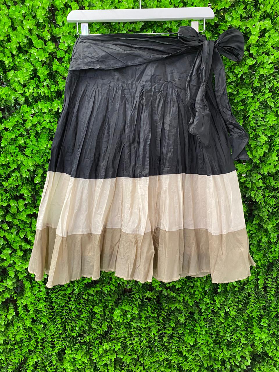 Colourblock Tie-Waist Skirt