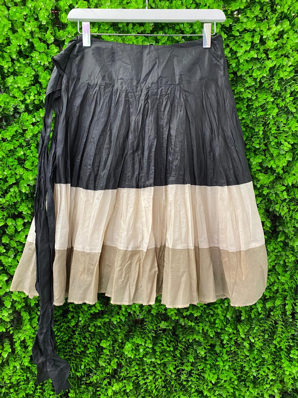 Colourblock Tie-Waist Skirt