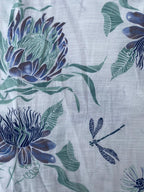 Lightweight Botanical Print Button-Up Shirt