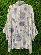 Lightweight Botanical Print Button-Up Shirt