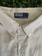 Polo Beige & Navy Striped Short-Sleeve Shirt