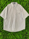 Polo Beige & Navy Striped Short-Sleeve Shirt