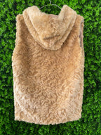 Cream Faux Fur Hooded Gilet / Sleeveless Jacket