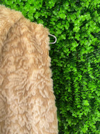 Cream Faux Fur Hooded Gilet / Sleeveless Jacket