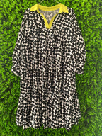 Monochrome Geo Print Tiered Dress