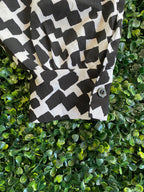 Monochrome Geo Print Tiered Dress