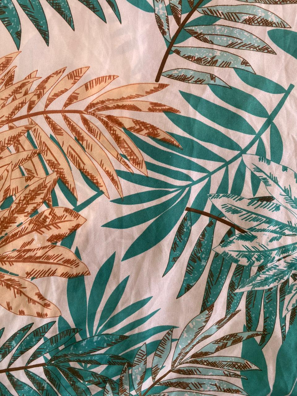 Tropical Leaf Print Kimono
