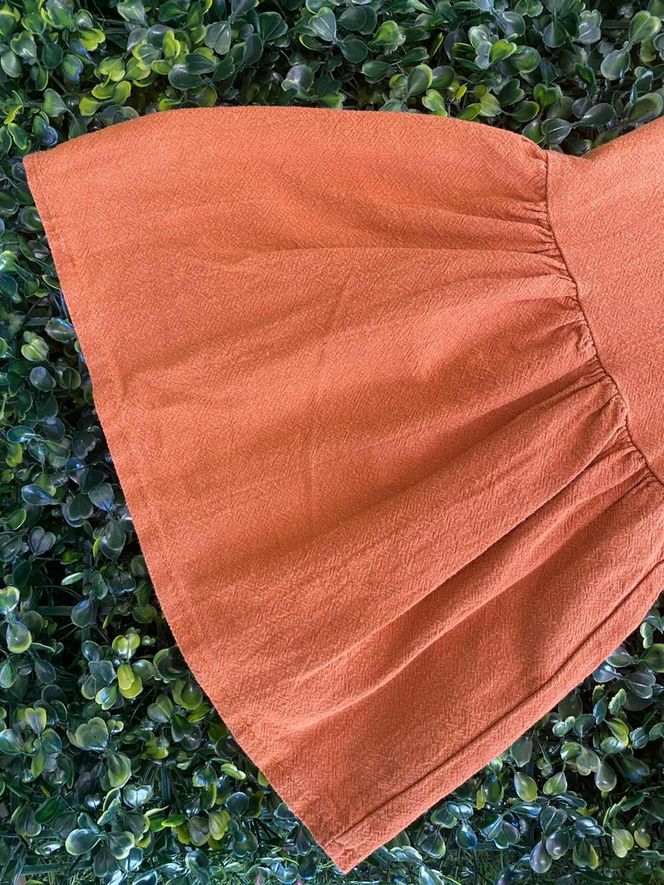 Rust Tiered Boho Mini Dress