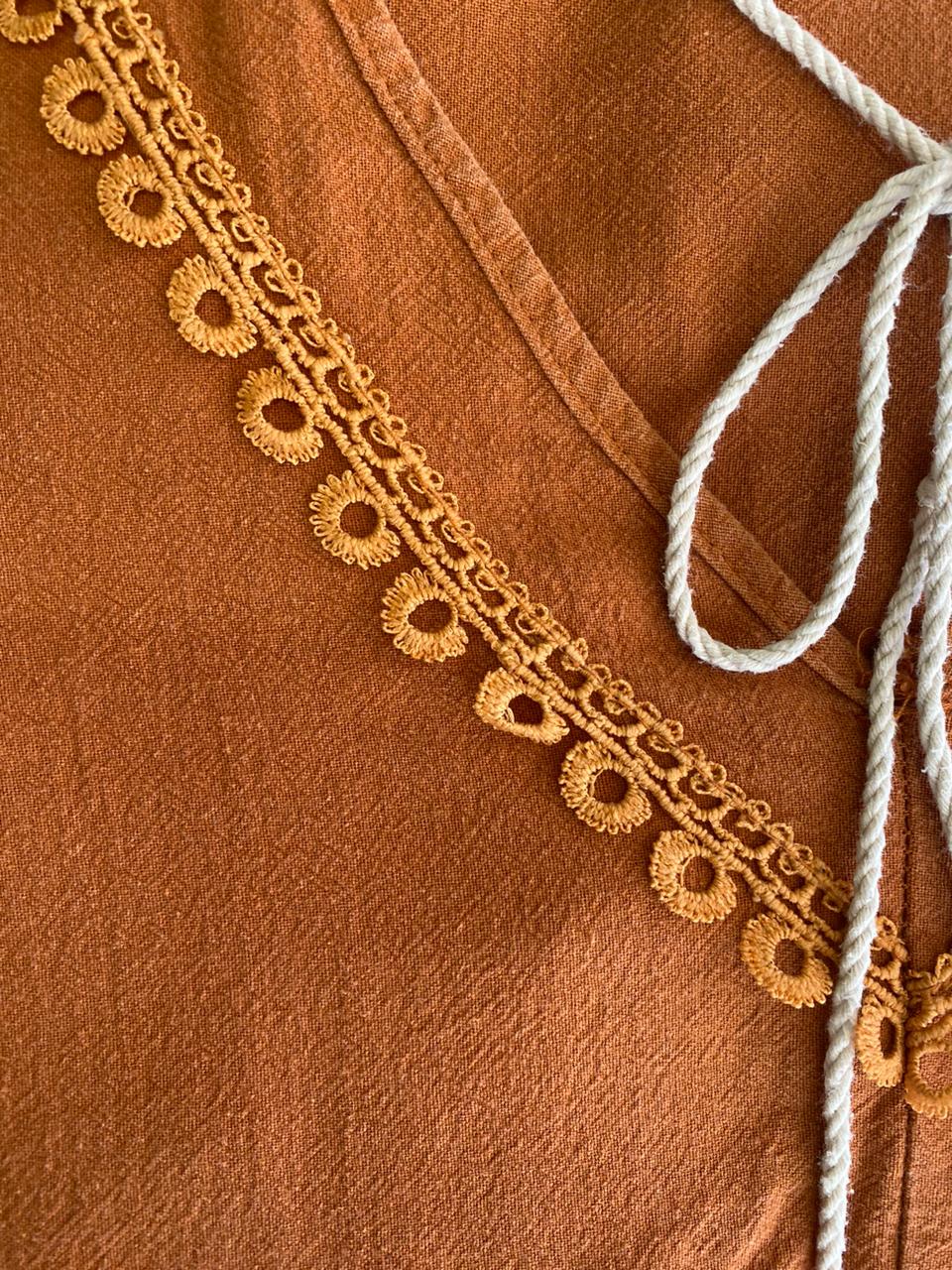 Rust Tiered Boho Mini Dress
