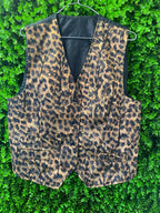 Animal Print Button-Up Waistcoat