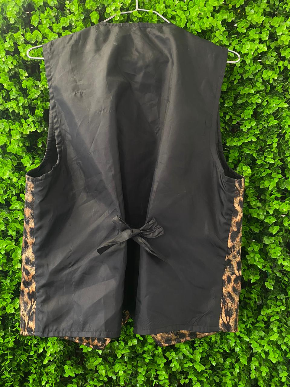 Animal Print Button-Up Waistcoat