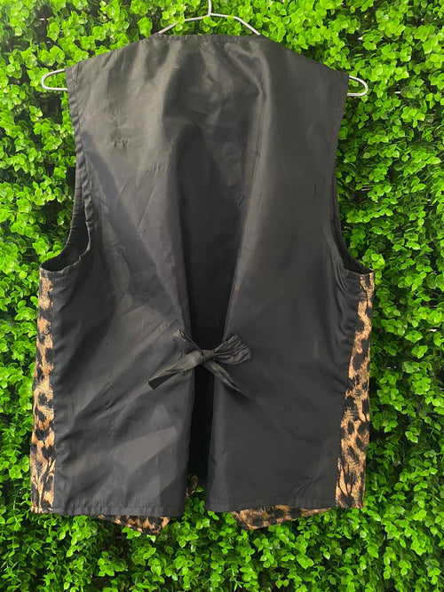 Animal Print Button-Up Waistcoat