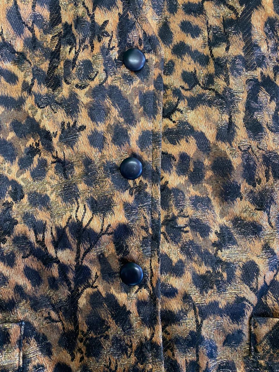 Animal Print Button-Up Waistcoat