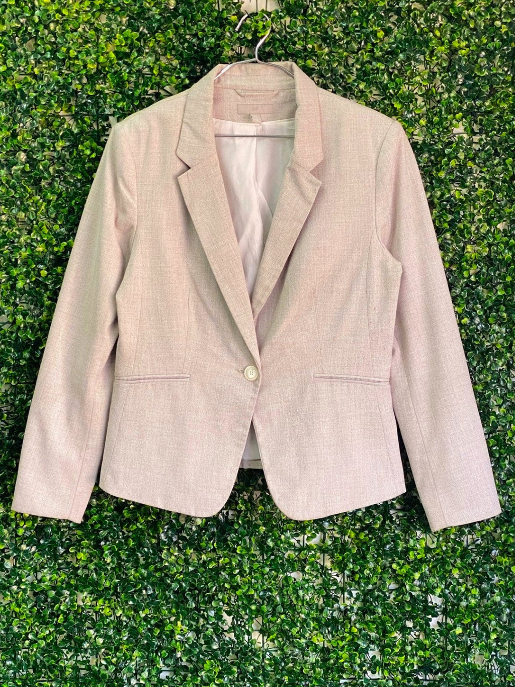 H&M Blush Textured Blazer — 01-front
