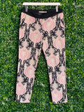 Studio.W Black & Blush Baroque-Print Slim Pants — front