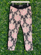 Studio.W Black & Blush Baroque-Print Slim Pants — front