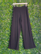 Acundatek A1 Black Beaded Side-Slit Wide-Leg Trousers — back