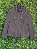 Woolworths Charcoal Military-Style Double-Breasted Jacket — front