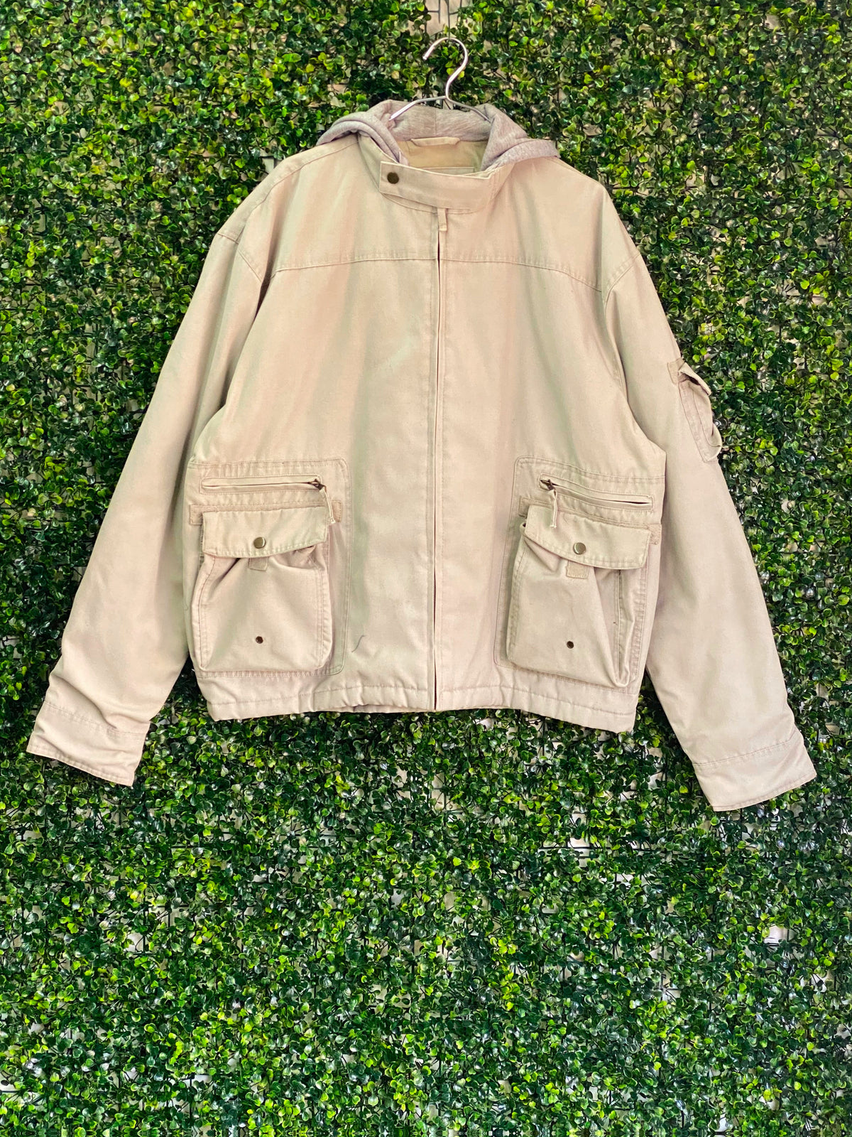 American Era Stone Hooded Utility Jacket — front