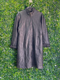Real Leather Garments Black Longline Leather Coat — front