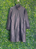Real Leather Garments Black Longline Leather Coat — front