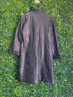 Real Leather Garments Black Longline Leather Coat — back