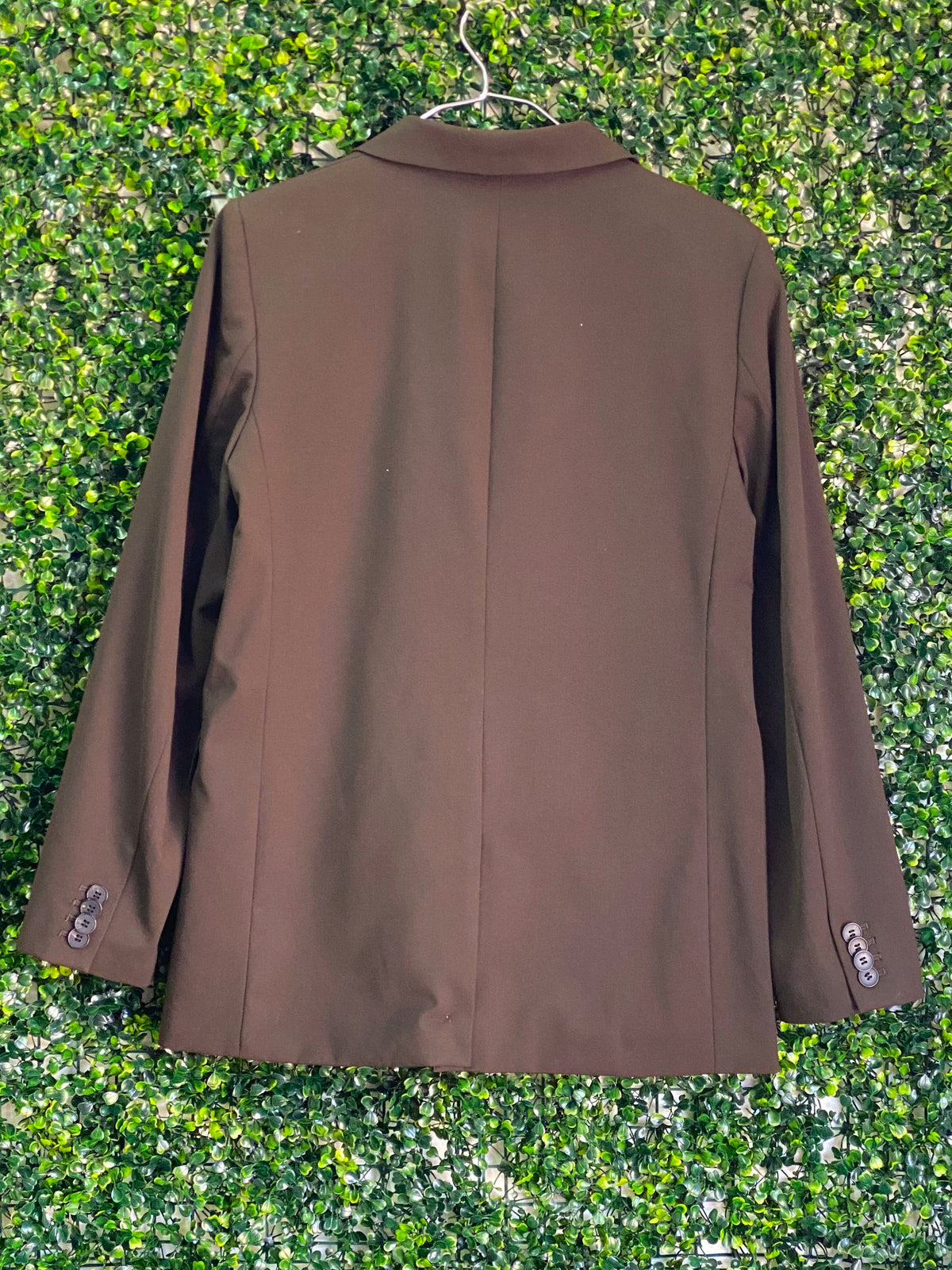 H&M Olive Brown Single-Breasted Blazer — back