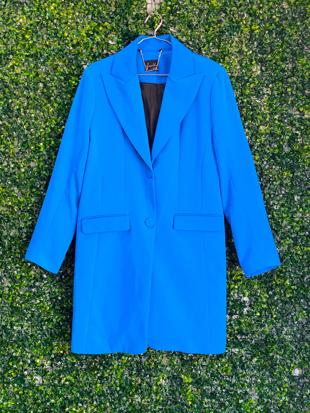 Luella Liella Cobalt Blue Longline Blazer — front