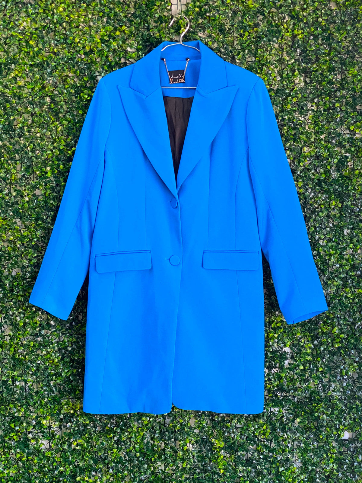 Luella Liella Cobalt Blue Longline Blazer — front