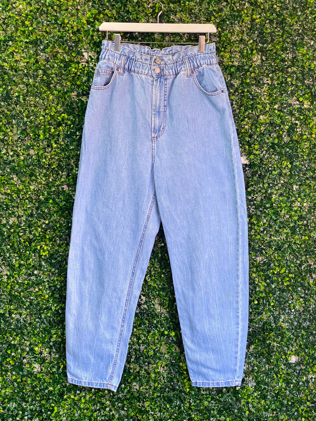 RE: Light Blue Slouchy Ultra High-Rise Jeans — front
