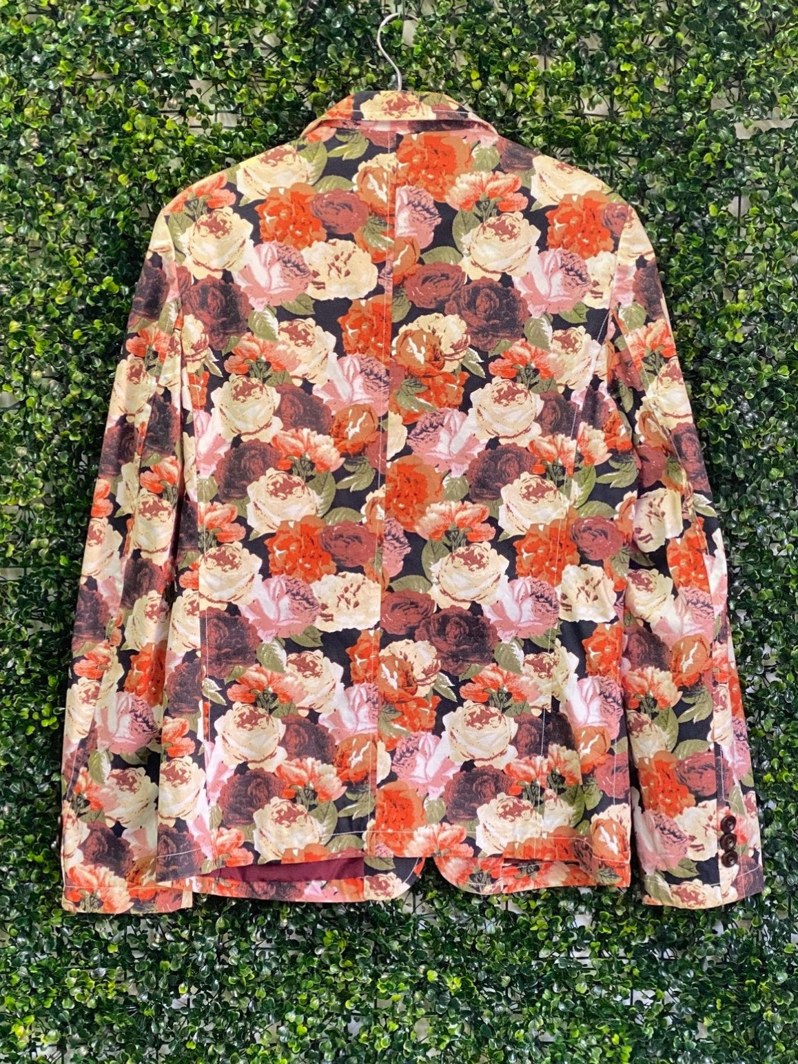 Nikos Rust & Blush Floral Tailored Blazer — back