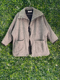 Blickfang Grey Textured Zip Cardigan Jacket — front