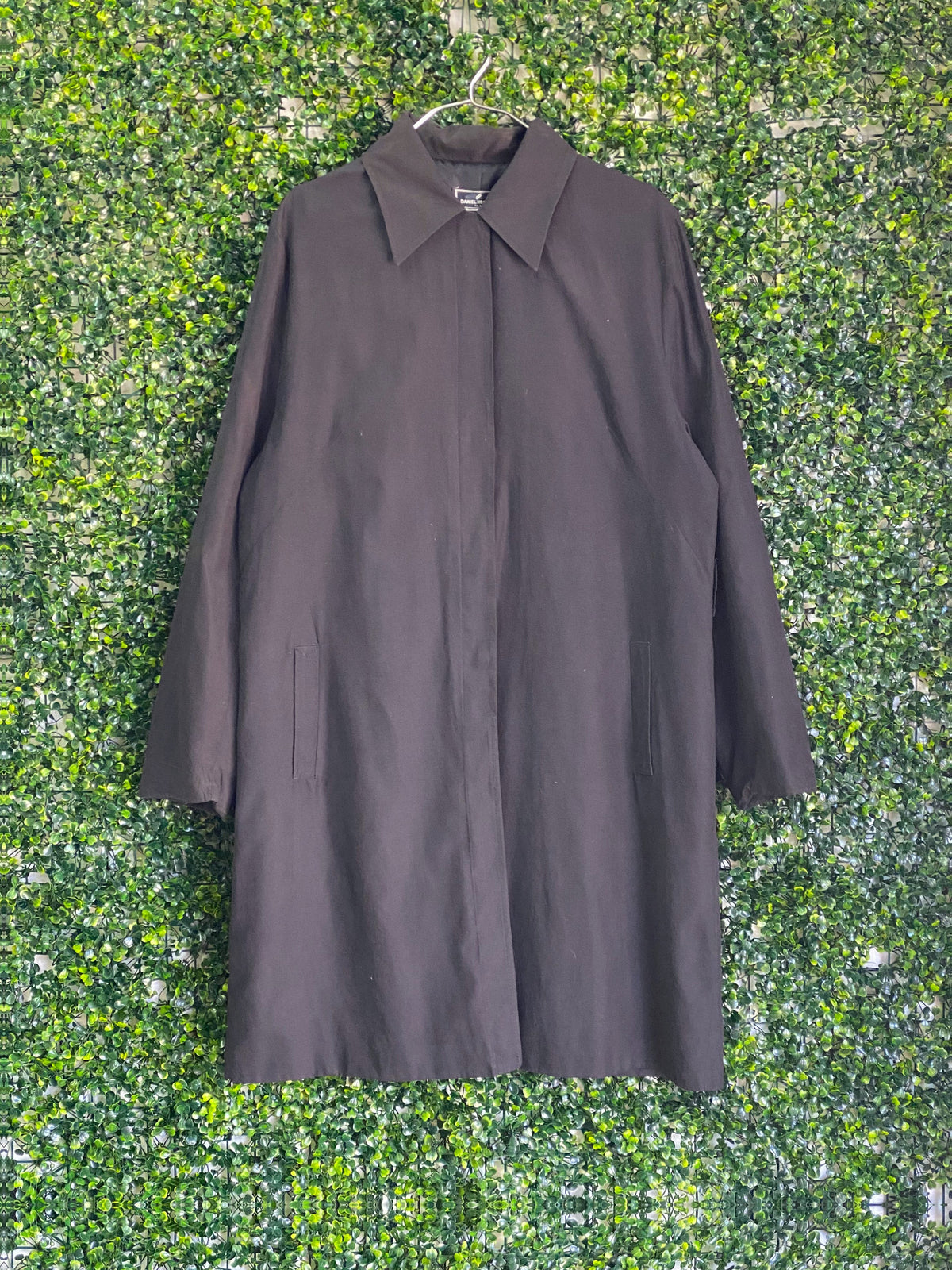 Daniel Hechter Paris Black Longline Tailored Coat — front