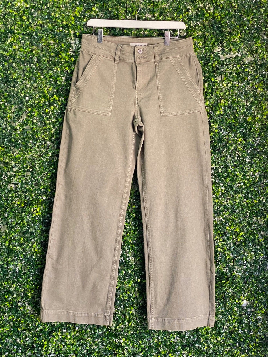 RE:DENIM Khaki Utility Straight-Leg Pants — front