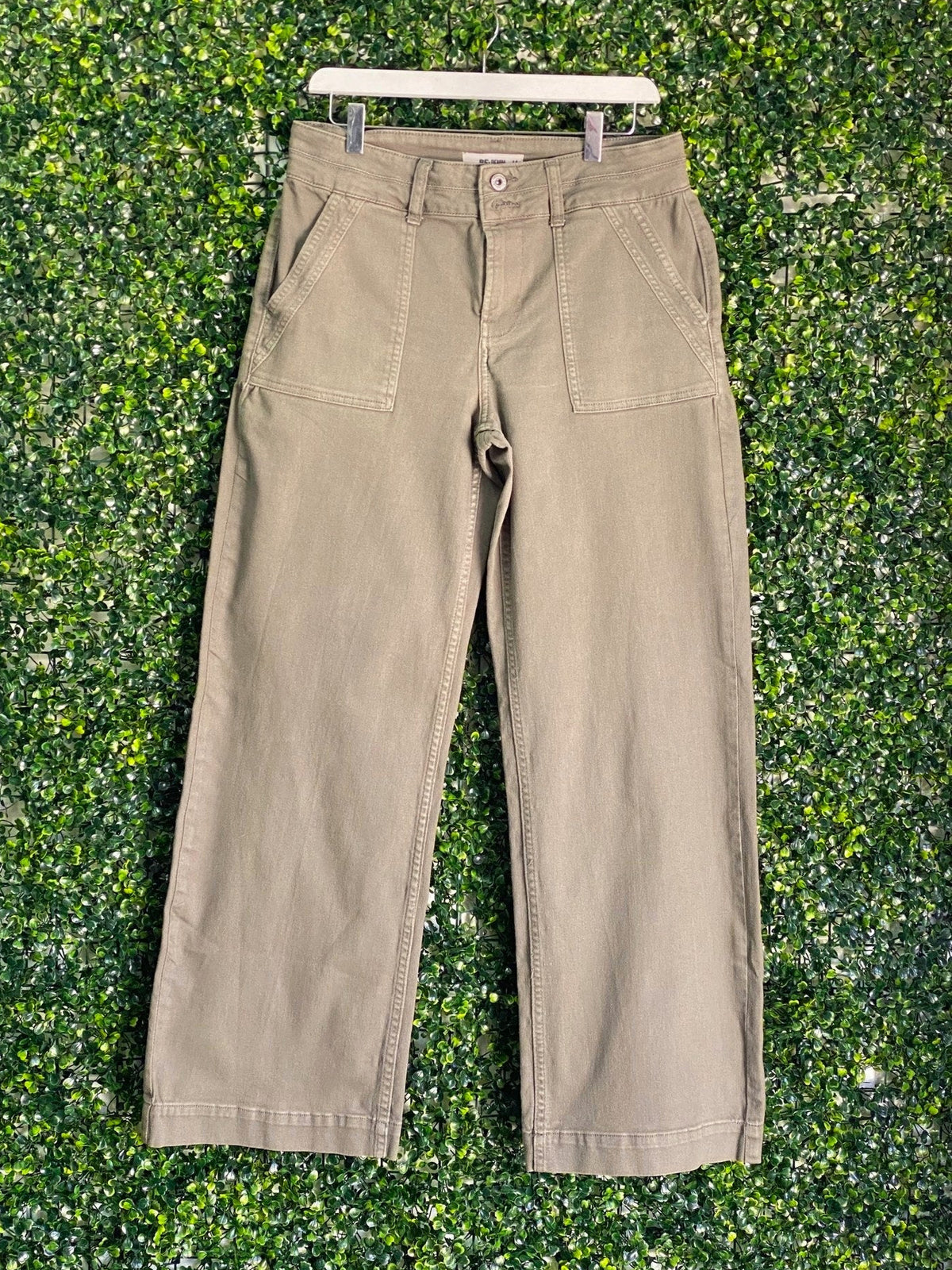 RE:DENIM Khaki Utility Straight-Leg Pants — front