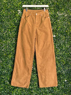 H&M Tan Corduroy Straight-Leg Pants — front