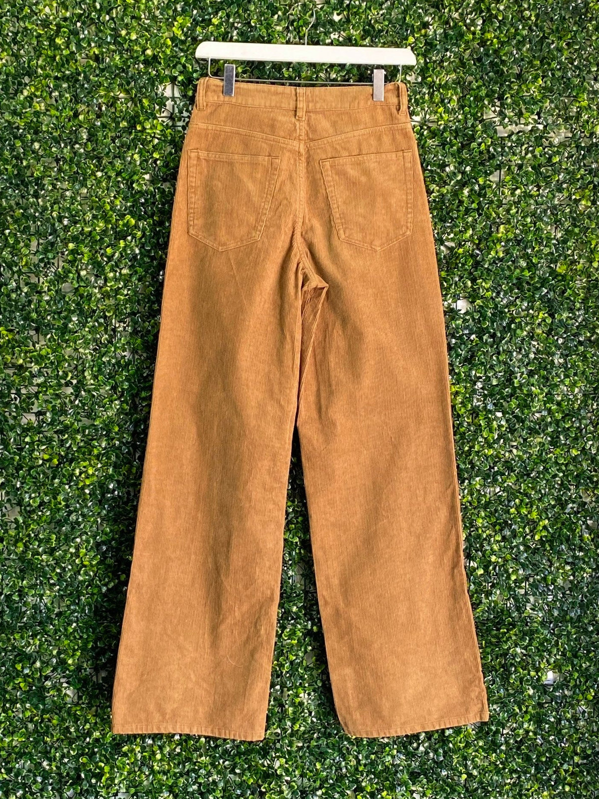 H&M Tan Corduroy Straight-Leg Pants — back