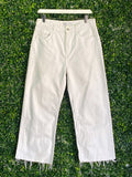 Zara White Straight-Leg Jeans — front
