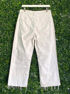Zara White Straight-Leg Jeans — back