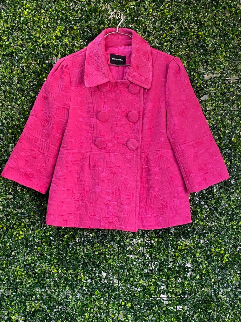 Truworths Magenta Textured Button Jacket — front