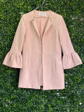 Charter Club Blush Pink Pearl-Neckline Flare-Sleeve Coat — front