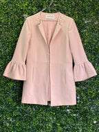 Charter Club Blush Pink Pearl-Neckline Flare-Sleeve Coat — front