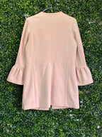 Charter Club Blush Pink Pearl-Neckline Flare-Sleeve Coat — back