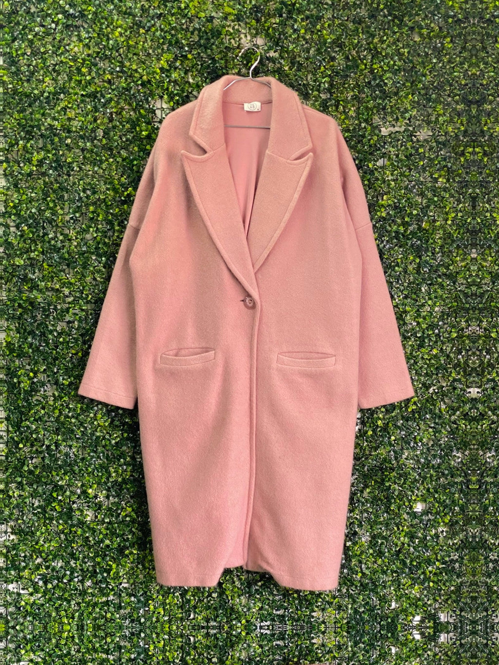 ME&B Dusty Pink Longline Coat — front